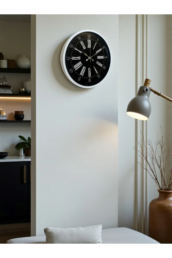 Zentime 36 Cm Beyaz Dekoratif Duvar Saati