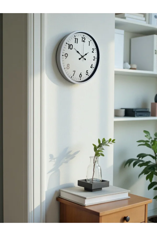 Zentime 36 Cm Beyaz Dekoratif Duvar Saati