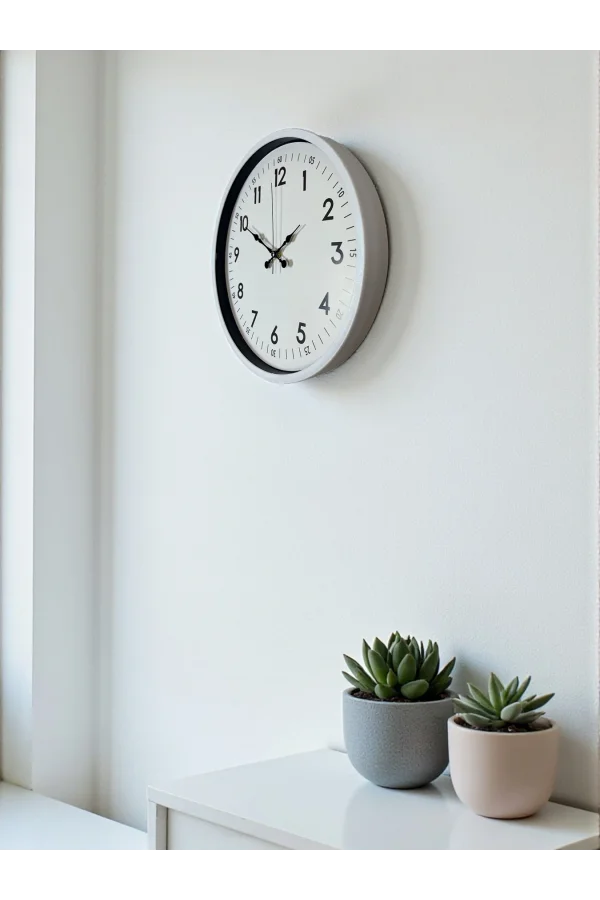 Zentime 36 Cm Beyaz Dekoratif Duvar Saati