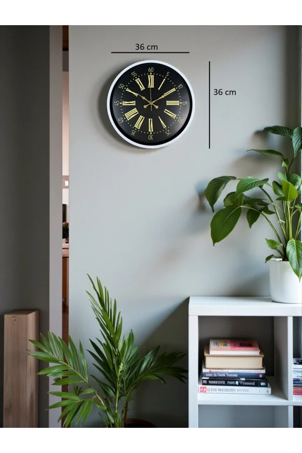 Zentime 36 Cm Beyaz Dekoratif Duvar Saati