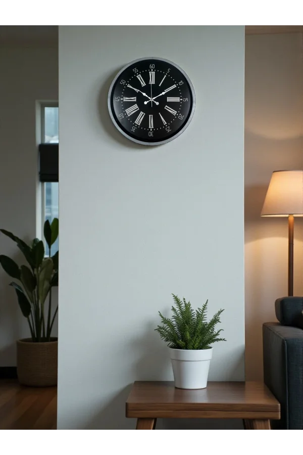 Zentime 36 Cm Gri Dekoratif Duvar Saati