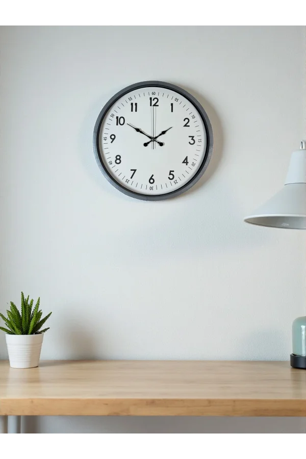 Zentime 36 Cm Gri Dekoratif Duvar Saati