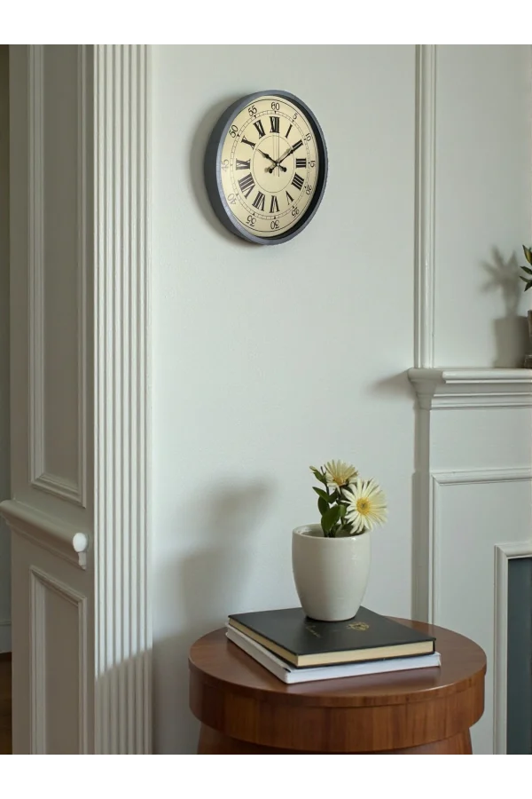 Zentime 36 Cm Gri Dekoratif Duvar Saati