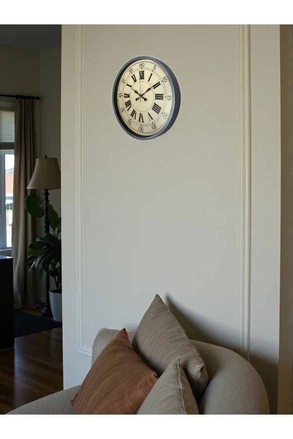 Zentime 36 Cm Gri Dekoratif Duvar Saati