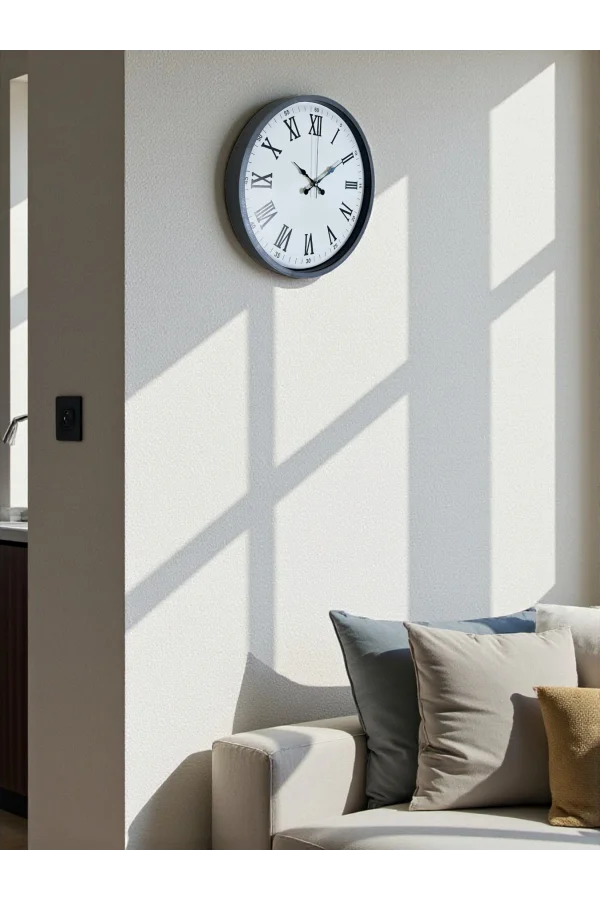 Zentime 36 Cm Gri Dekoratif Duvar Saati