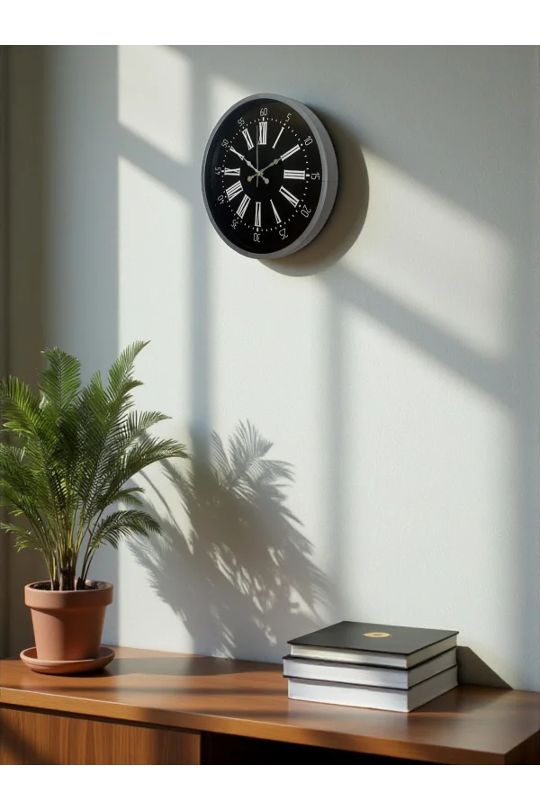 Zentime 36 Cm Gri Dekoratif Duvar Saati