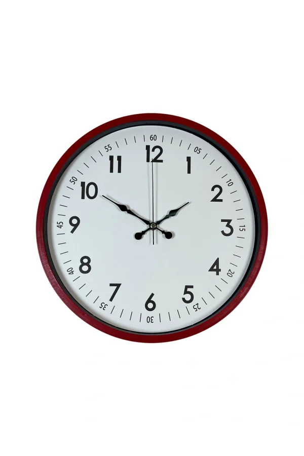 Zentime 36 Cm Kırmızı Dekoratif Duvar Saati