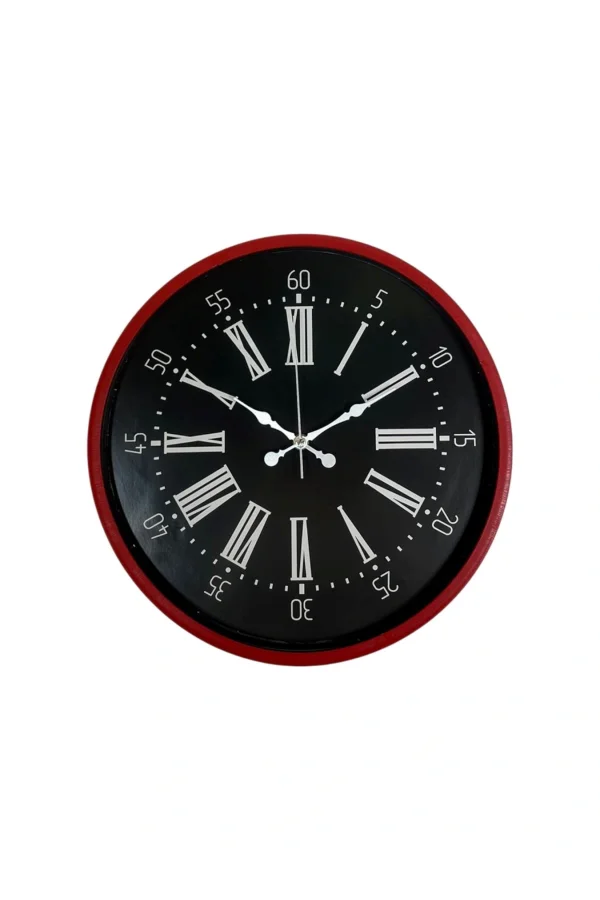 Zentime 36 Cm Kırmızı Dekoratif Duvar Saati