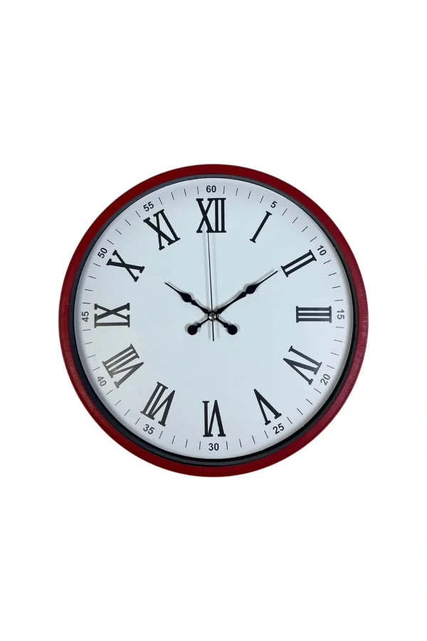 Zentime 36 Cm Kırmızı Dekoratif Duvar Saati