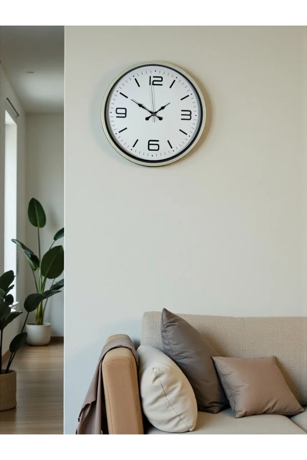 Zentime 36 Cm Krem Dekoratif Duvar Saati