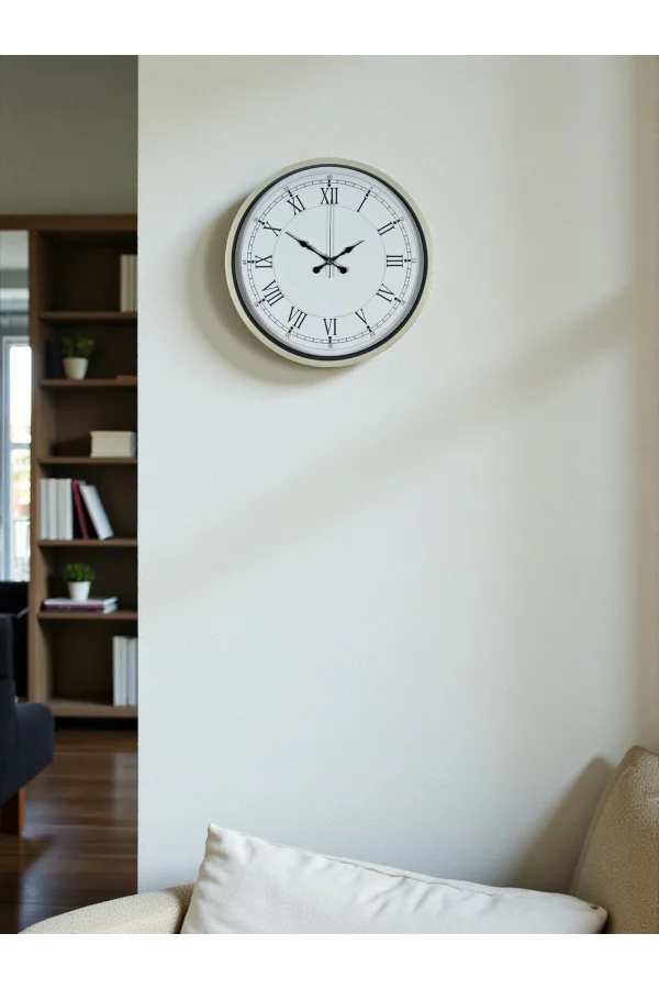 Zentime 36 Cm Krem Dekoratif Duvar Saati