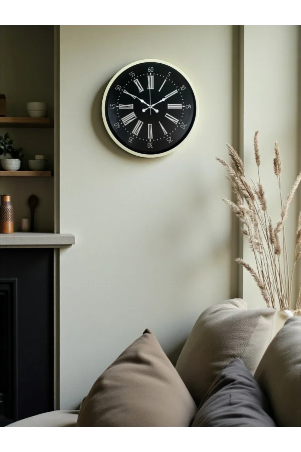 Zentime 36 Cm Krem Dekoratif Duvar Saati