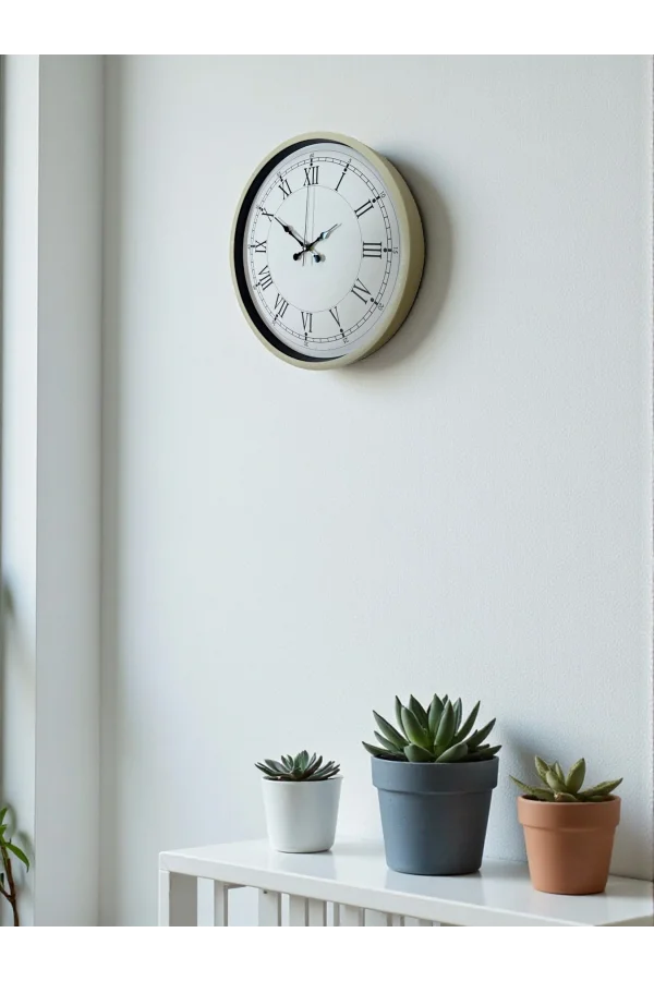 Zentime 36 Cm Krem Dekoratif Duvar Saati