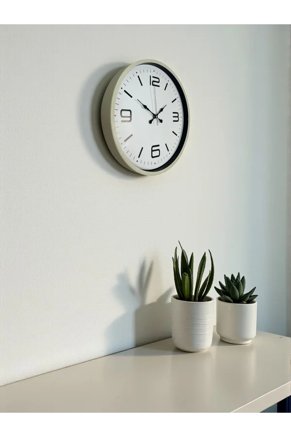 Zentime 36 Cm Krem Dekoratif Duvar Saati