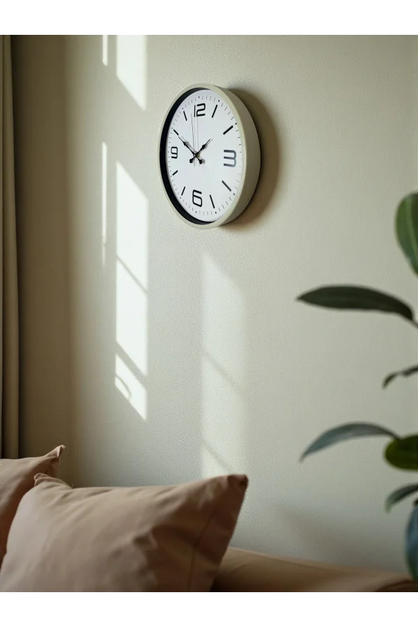 Zentime 36 Cm Krem Dekoratif Duvar Saati