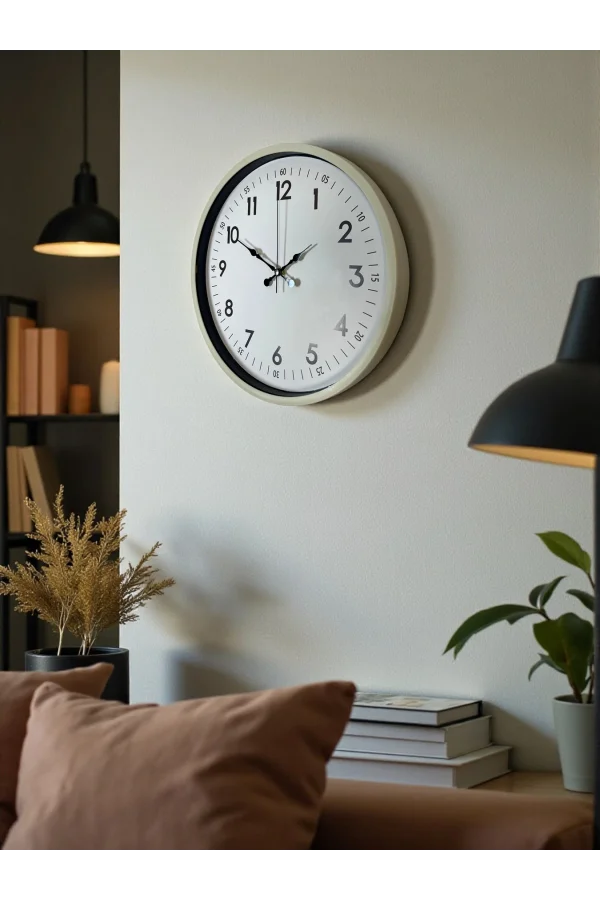 Zentime 36 Cm Krem Dekoratif Duvar Saati