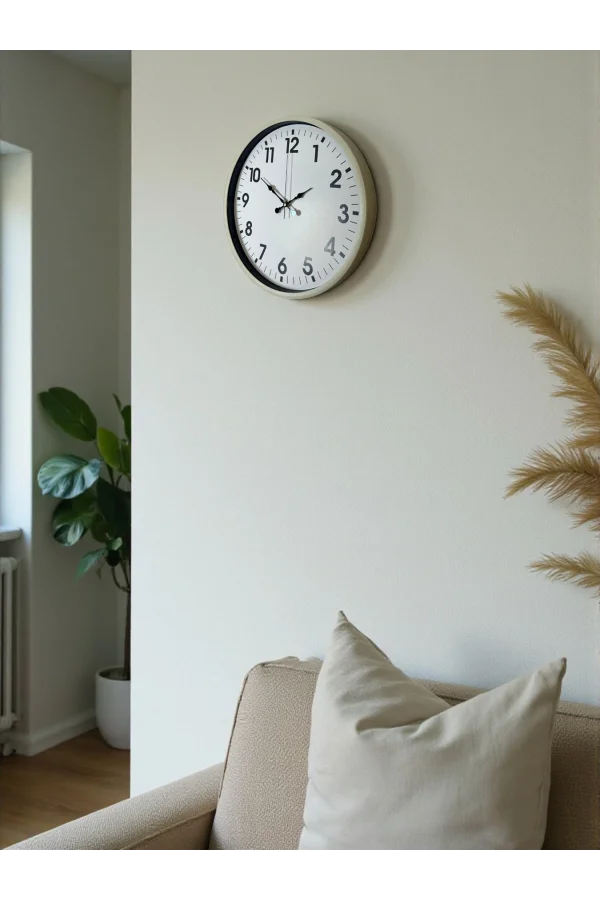 Zentime 36 Cm Krem Dekoratif Duvar Saati