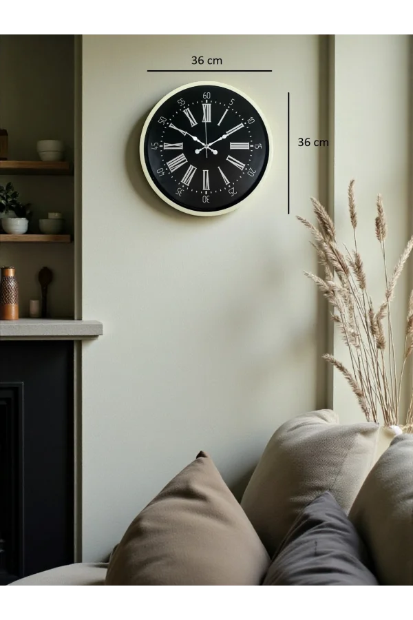 Zentime 36 Cm Krem Dekoratif Duvar Saati
