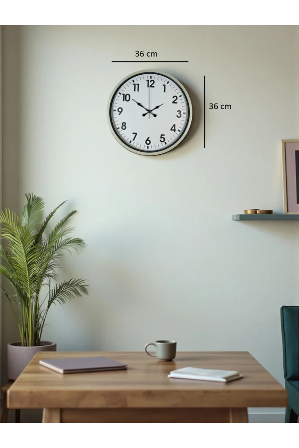 Zentime 36 Cm Krem Dekoratif Duvar Saati
