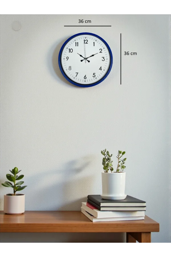 Zentime 36 Cm Lacivert Dekoratif Duvar Saati