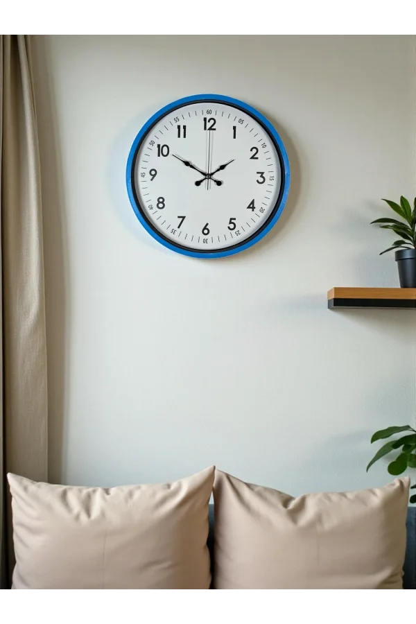 Zentime 36 Cm Mavi Dekoratif Duvar Saati