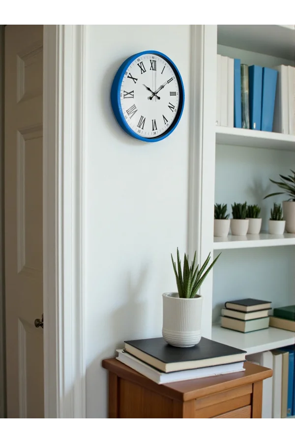 Zentime 36 Cm Mavi Dekoratif Duvar Saati