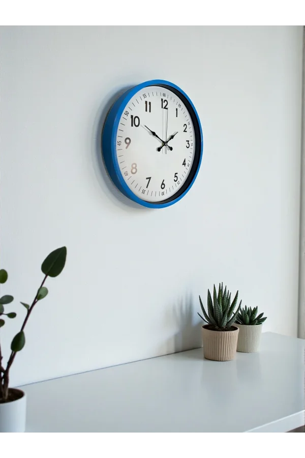 Zentime 36 Cm Mavi Dekoratif Duvar Saati