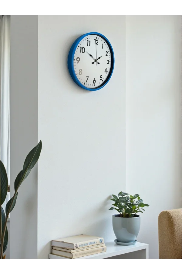 Zentime 36 Cm Mavi Dekoratif Duvar Saati