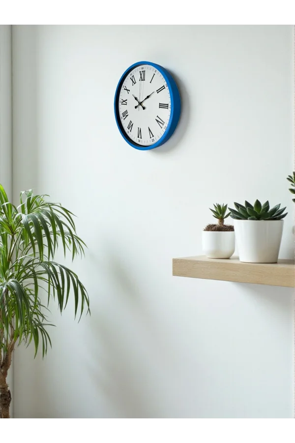 Zentime 36 Cm Mavi Dekoratif Duvar Saati