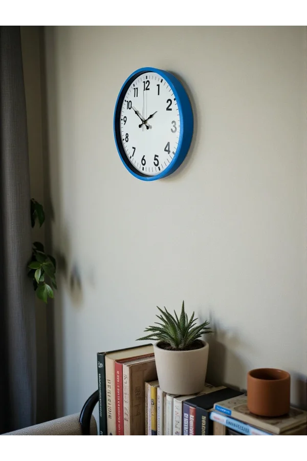 Zentime 36 Cm Mavi Dekoratif Duvar Saati