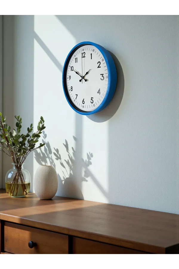 Zentime 36 Cm Mavi Dekoratif Duvar Saati
