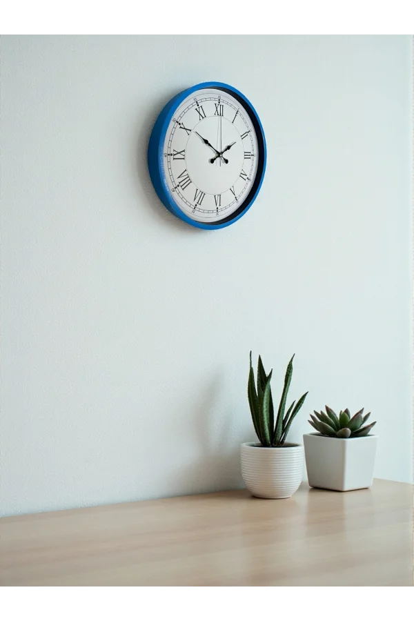 Zentime 36 Cm Mavi Dekoratif Duvar Saati