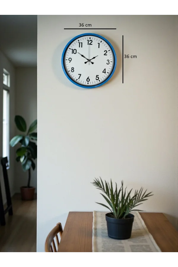 Zentime 36 Cm Mavi Dekoratif Duvar Saati