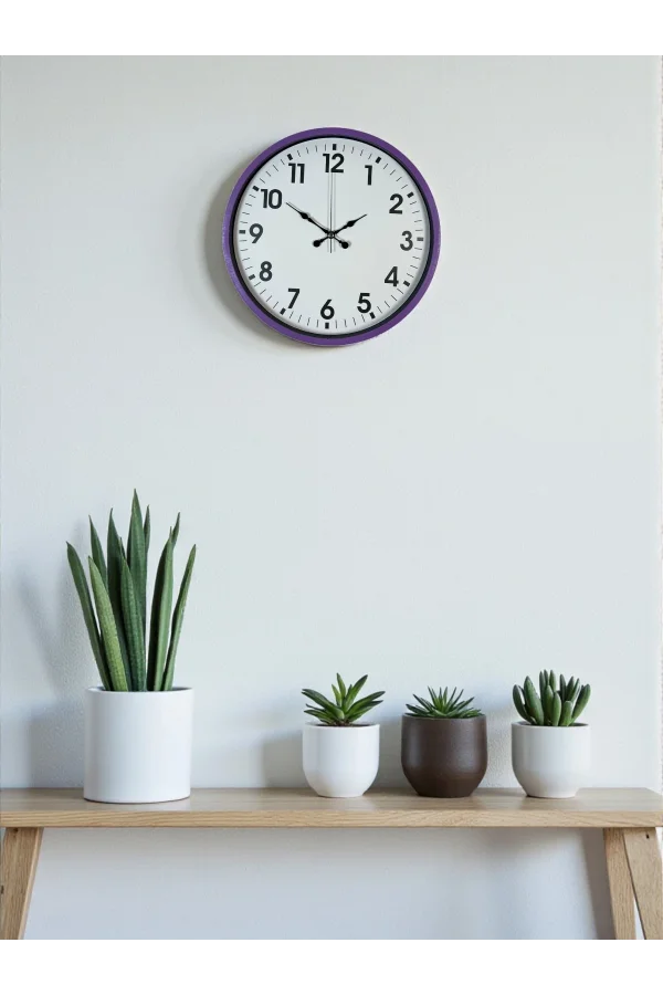 Zentime 36 Cm Mor Dekoratif Duvar Saati
