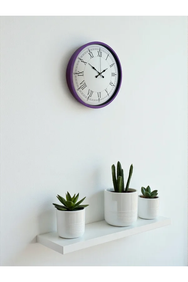 Zentime 36 Cm Mor Dekoratif Duvar Saati