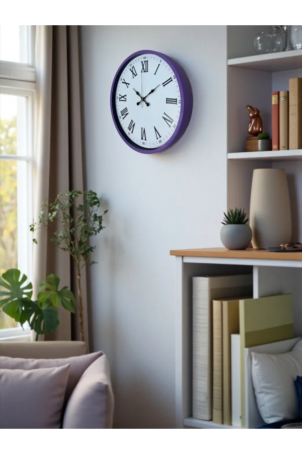 Zentime 36 Cm Mor Dekoratif Duvar Saati