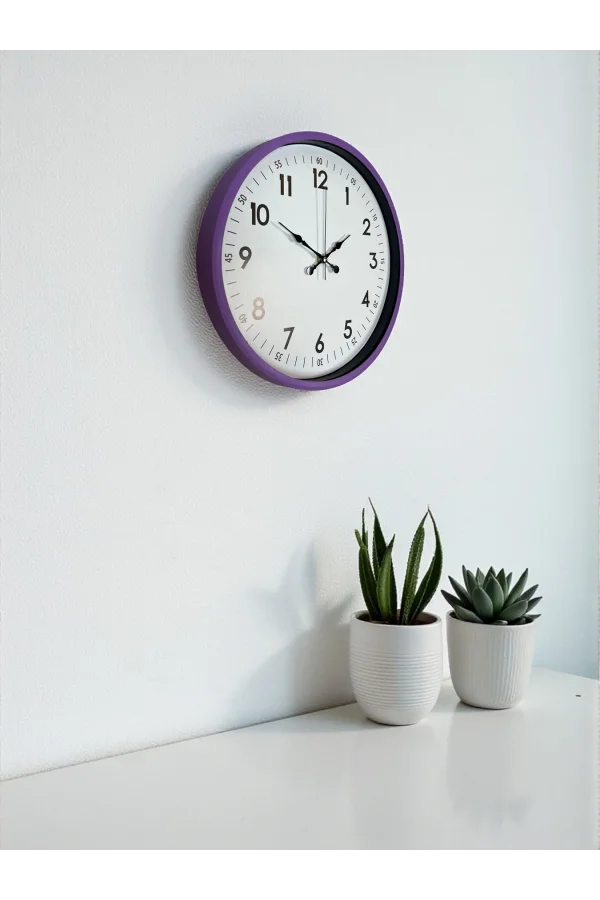 Zentime 36 Cm Mor Dekoratif Duvar Saati