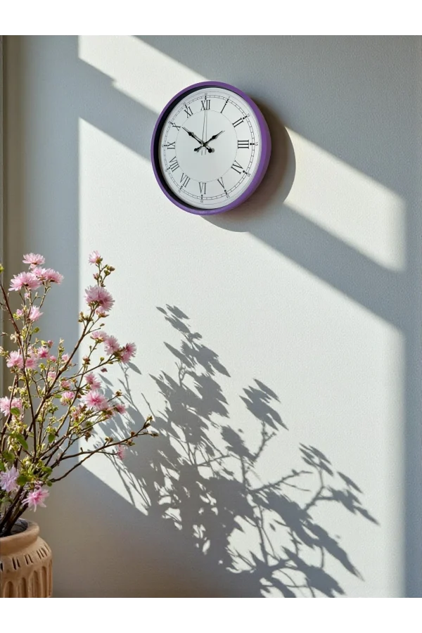 Zentime 36 Cm Mor Dekoratif Duvar Saati