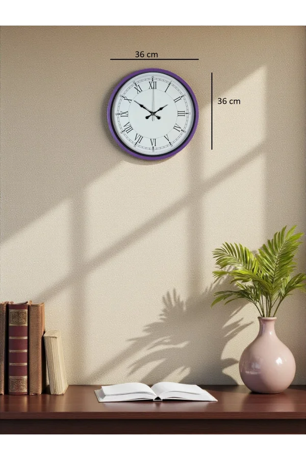 Zentime 36 Cm Mor Dekoratif Duvar Saati