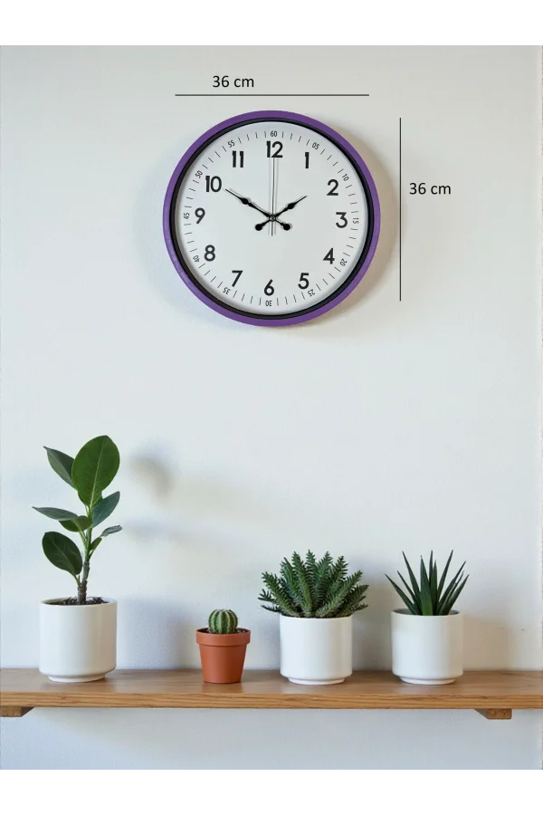 Zentime 36 Cm Mor Dekoratif Duvar Saati