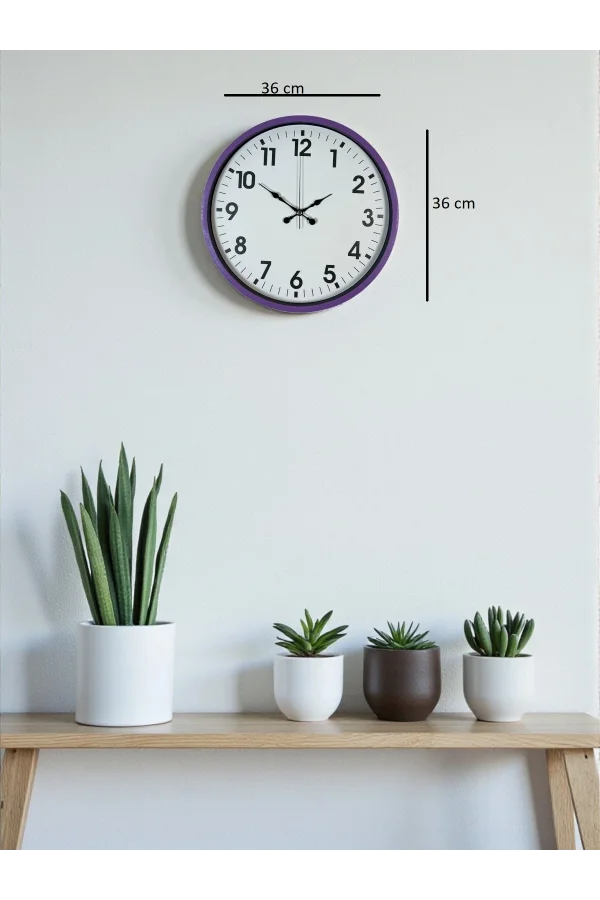 Zentime 36 Cm Mor Dekoratif Duvar Saati