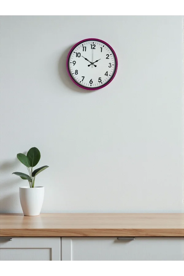 Zentime 36 Cm Pembe Dekoratif Duvar Saati