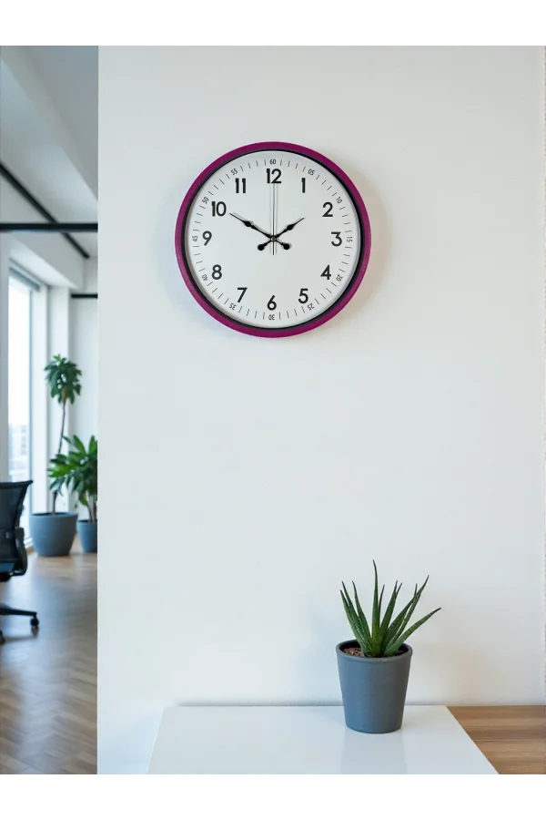 Zentime 36 Cm Pembe Dekoratif Duvar Saati