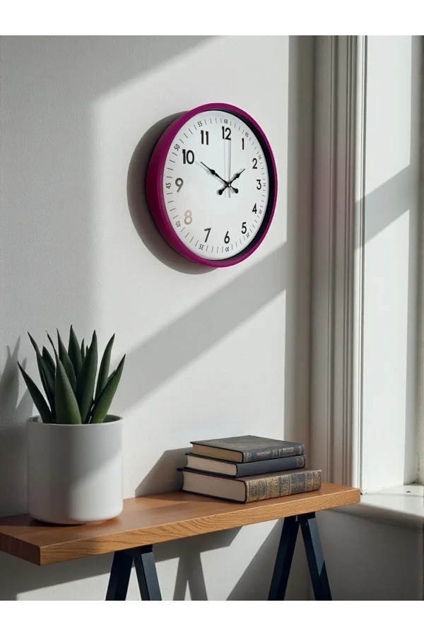 Zentime 36 Cm Pembe Dekoratif Duvar Saati