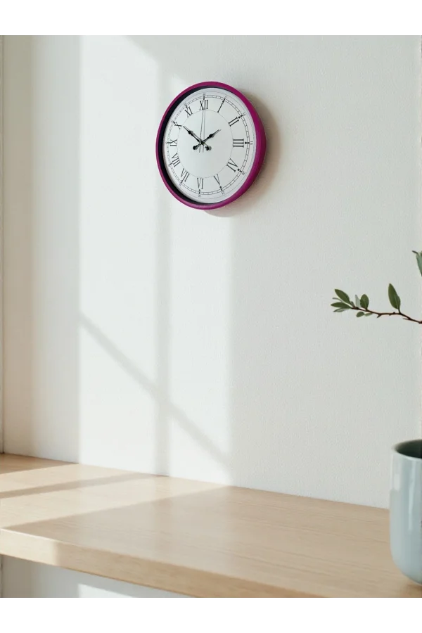 Zentime 36 Cm Pembe Dekoratif Duvar Saati