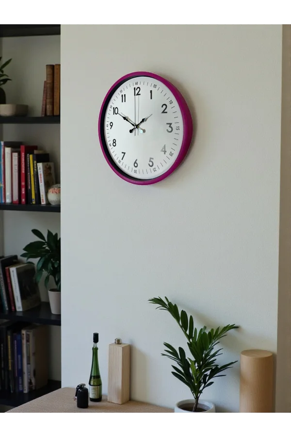 Zentime 36 Cm Pembe Dekoratif Duvar Saati