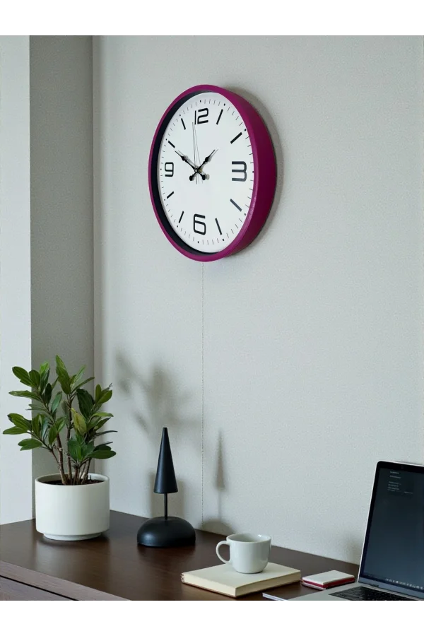 Zentime 36 Cm Pembe Dekoratif Duvar Saati
