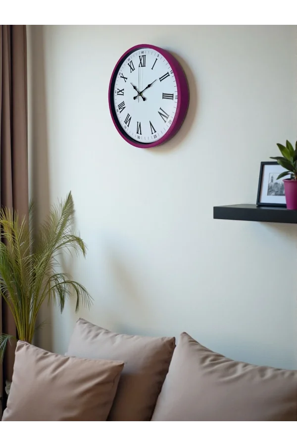 Zentime 36 Cm Pembe Dekoratif Duvar Saati