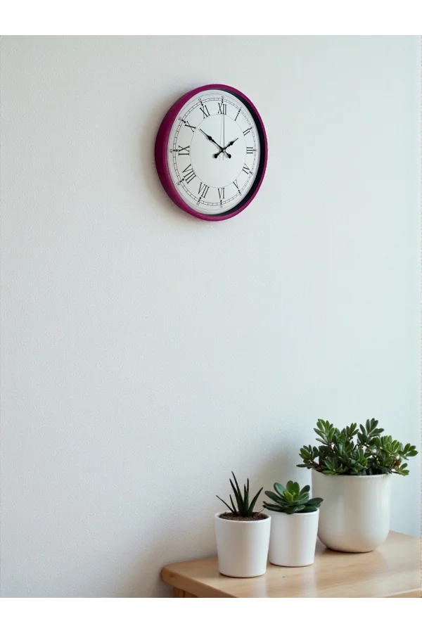 Zentime 36 Cm Pembe Dekoratif Duvar Saati