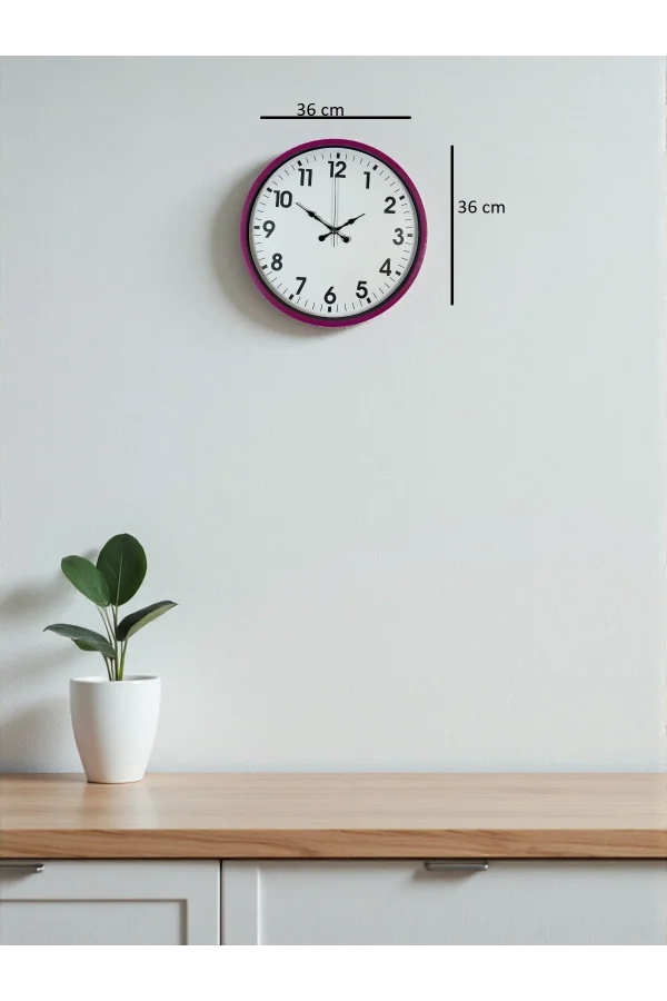 Zentime 36 Cm Pembe Dekoratif Duvar Saati